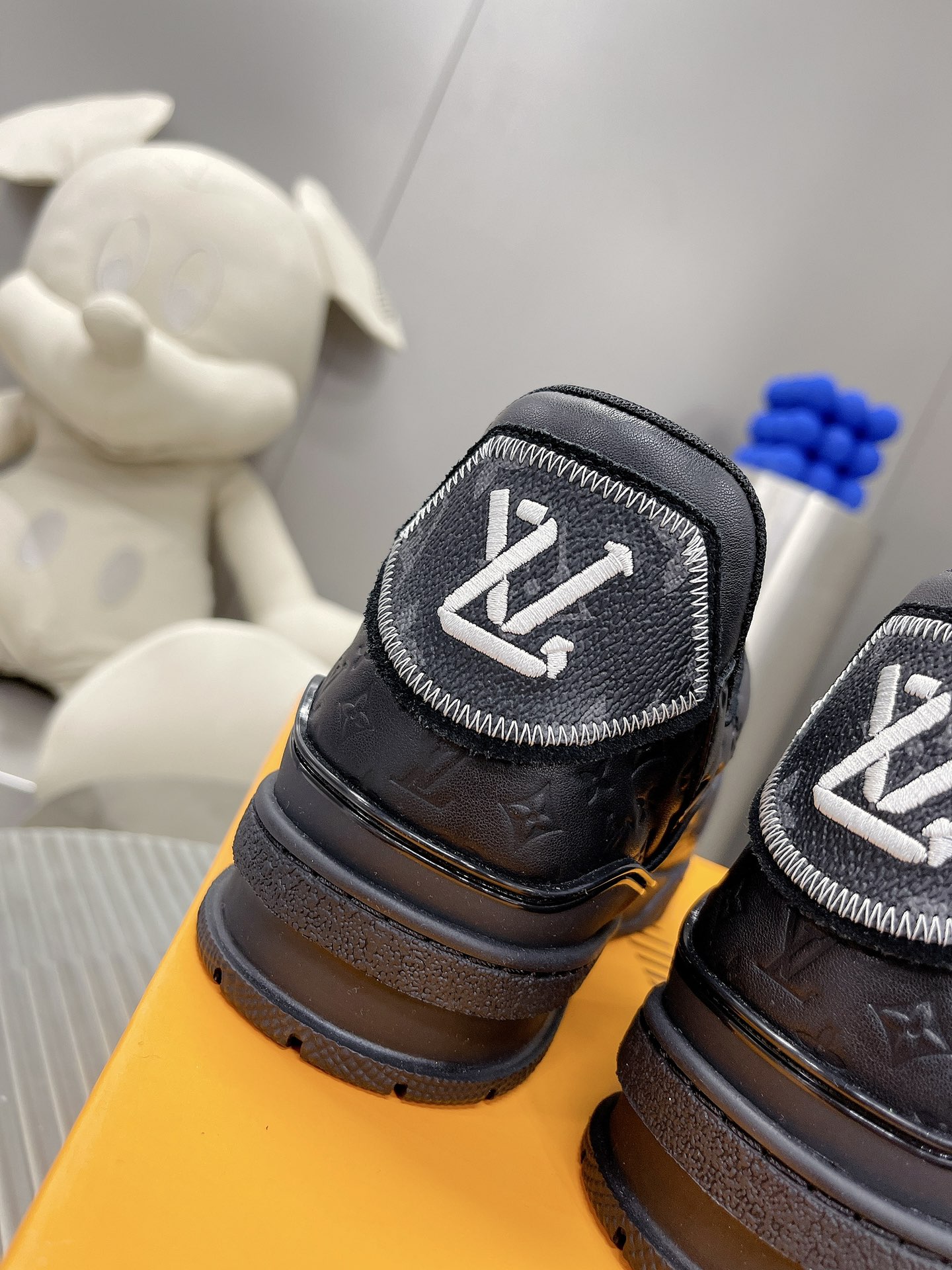 Louis Vuitton LV Trainer Sneaker in Black Monogram Leather - Image 5
