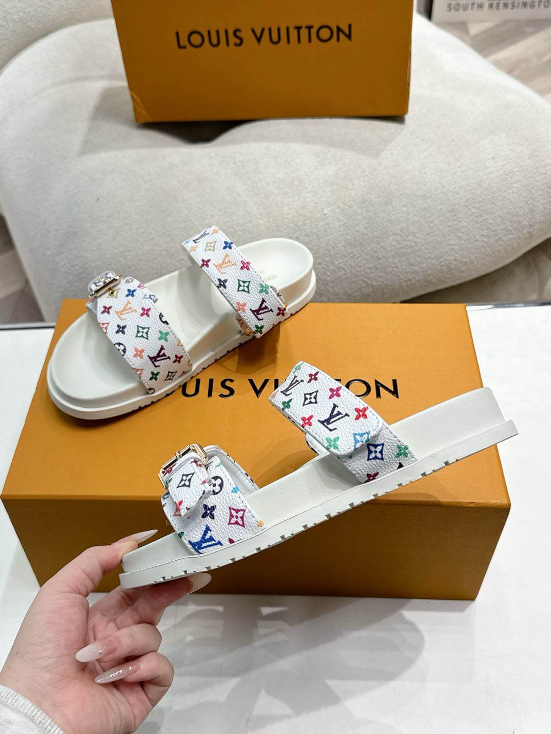 Louis Vuitton LV x Murakami TM Bom Dia Flat Comfort Mule in White - Image 2
