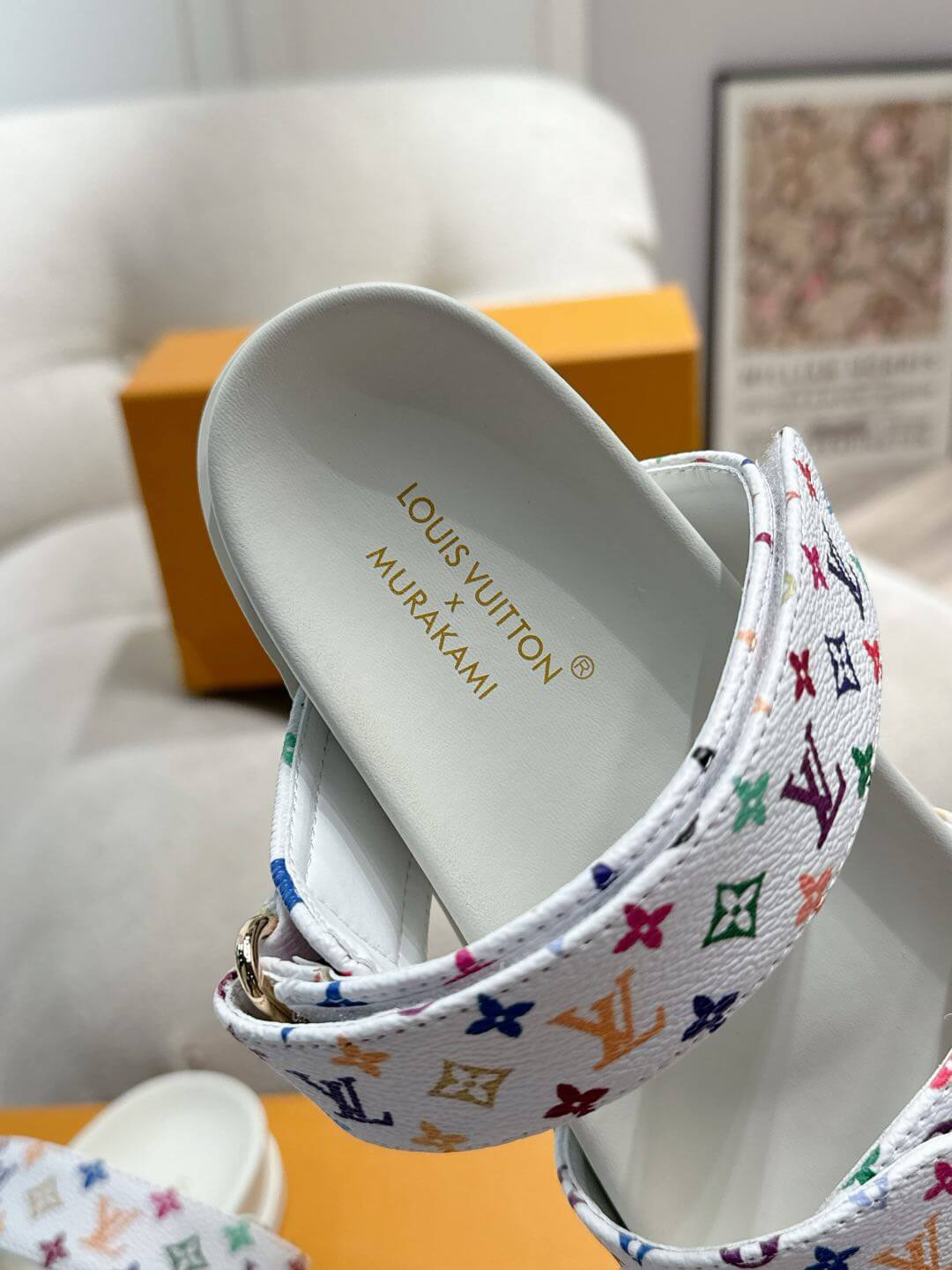 Louis Vuitton LV x Murakami TM Bom Dia Flat Comfort Mule in White - Image 3