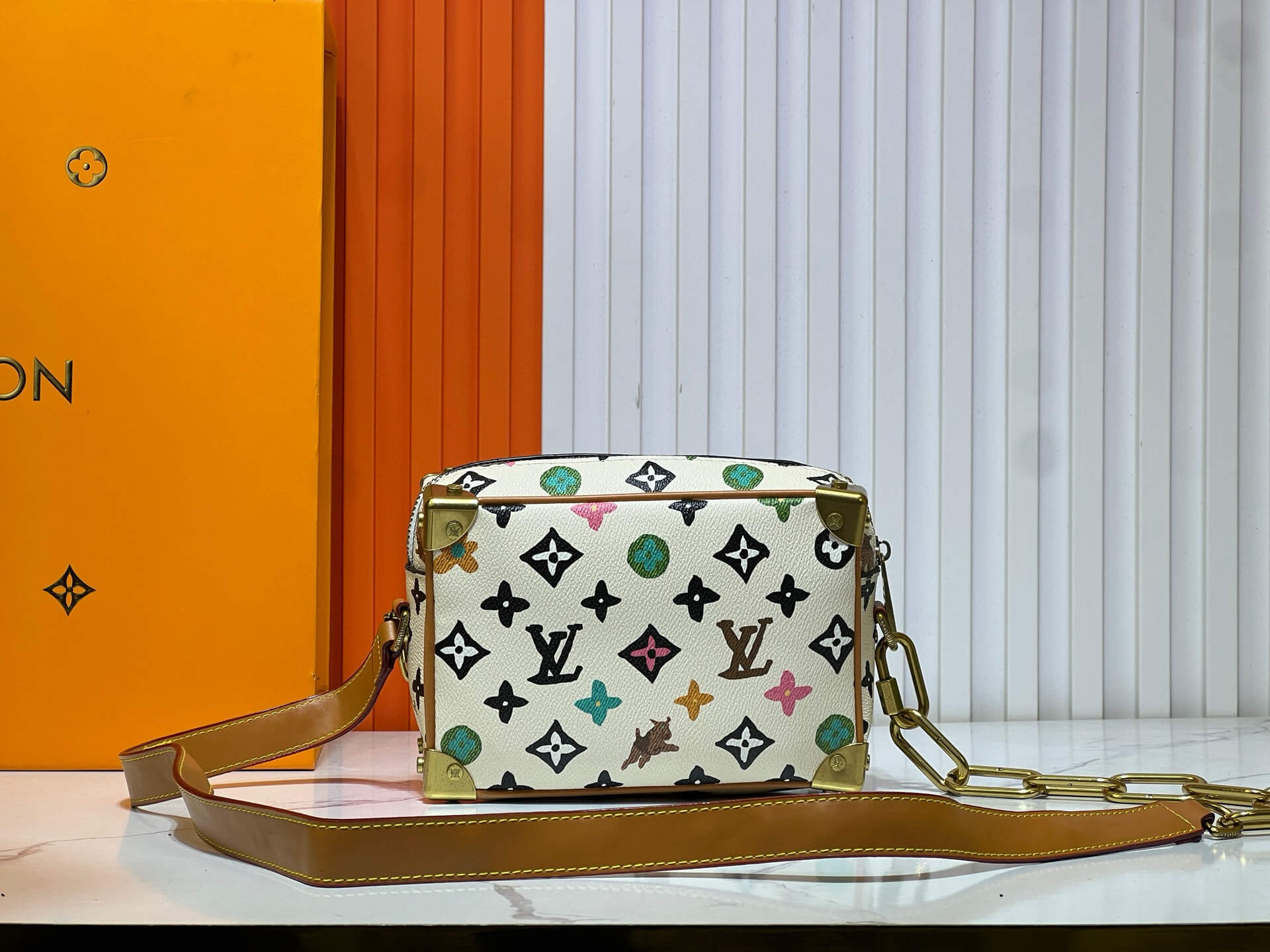 Louis Vuitton LV Vanilla Monogram Craggy Canvas Mini Soft Trunk Bag - Image 3