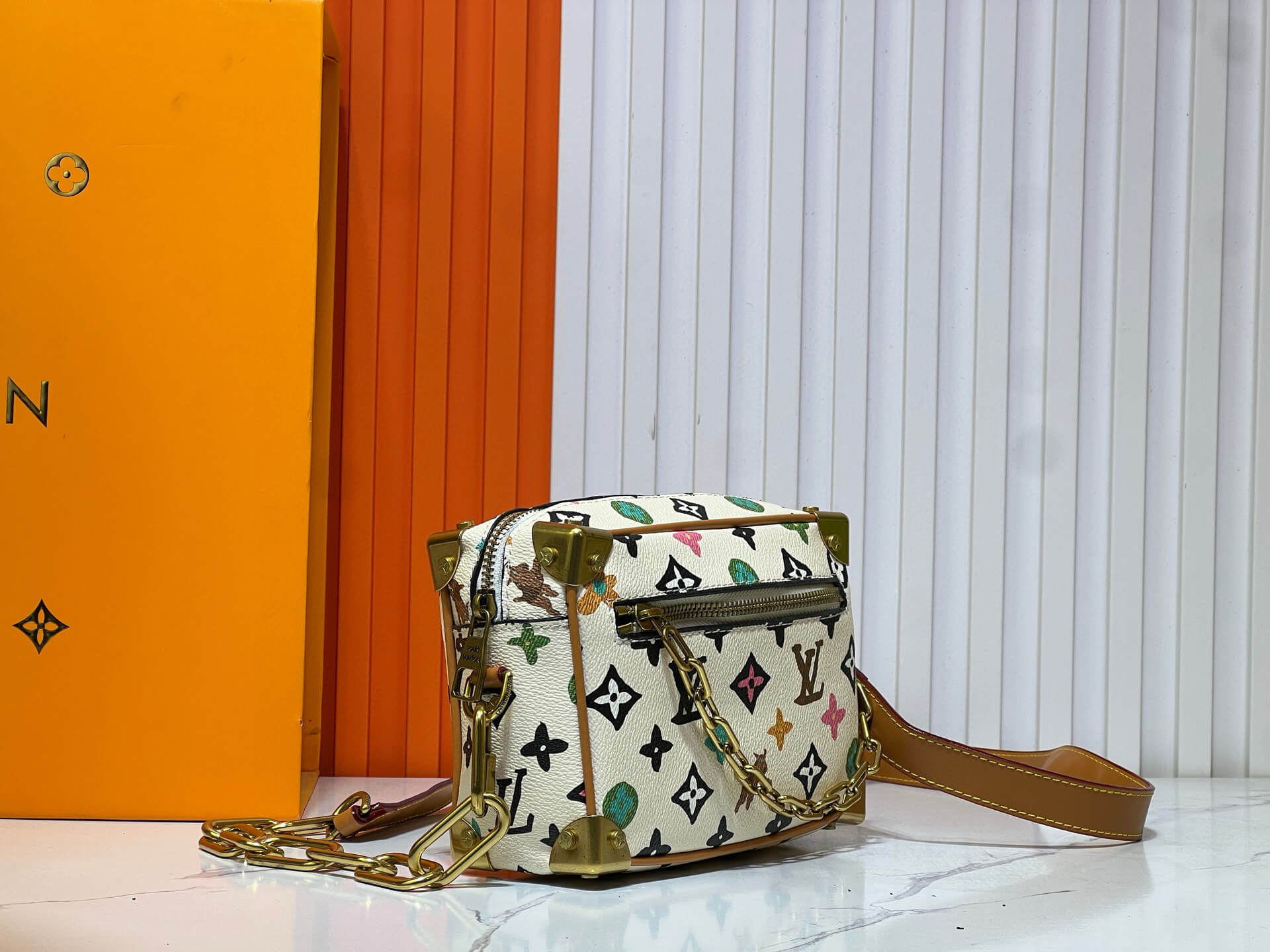 Louis Vuitton LV Vanilla Monogram Craggy Canvas Mini Soft Trunk Bag - Image 5