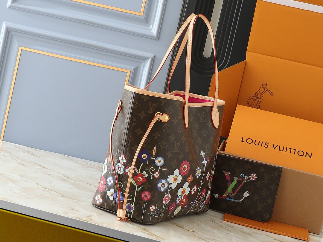 Louis Vuitton LV X Murakami TM Monogram Canvas Neverfull MM Tote Bag - Image 3