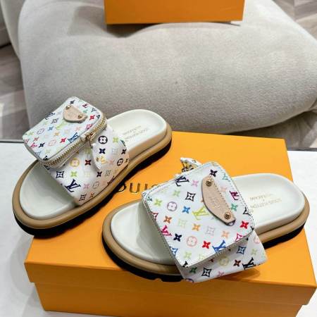 Louis Vuitton LV x Murakami TM Pool Pillow Flat Comfort Mule in Blanc