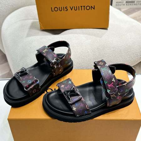 Louis Vuitton LV x Murakami TM Sunset Flat Comfort Sandal in Brown