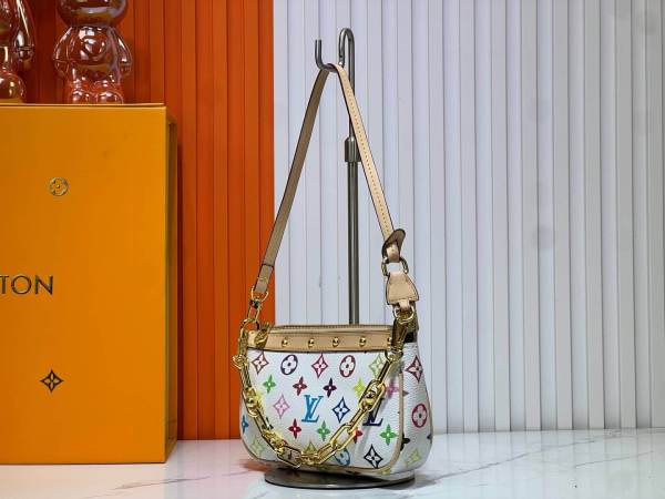 Louis Vuitton LV x Murakami TM Multicolored Monogram Canvas White Pochette Accessoires