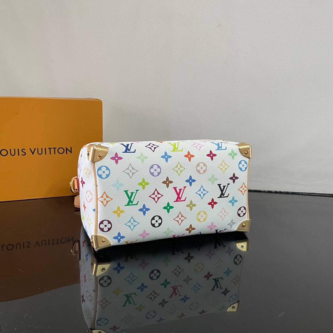 Louis Vuitton LV X Murakami TM Monogram White Canvas Speedy Bandouliere 25 Bag - Image 7