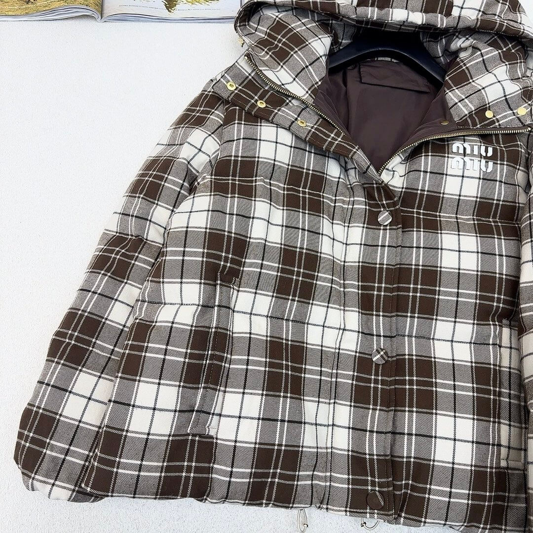 Miu Miu Check Hooded Blouson Jacket - Image 10