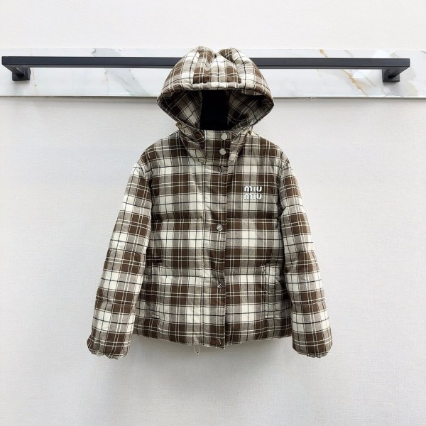 Miu Miu Check Hooded Blouson Jacket