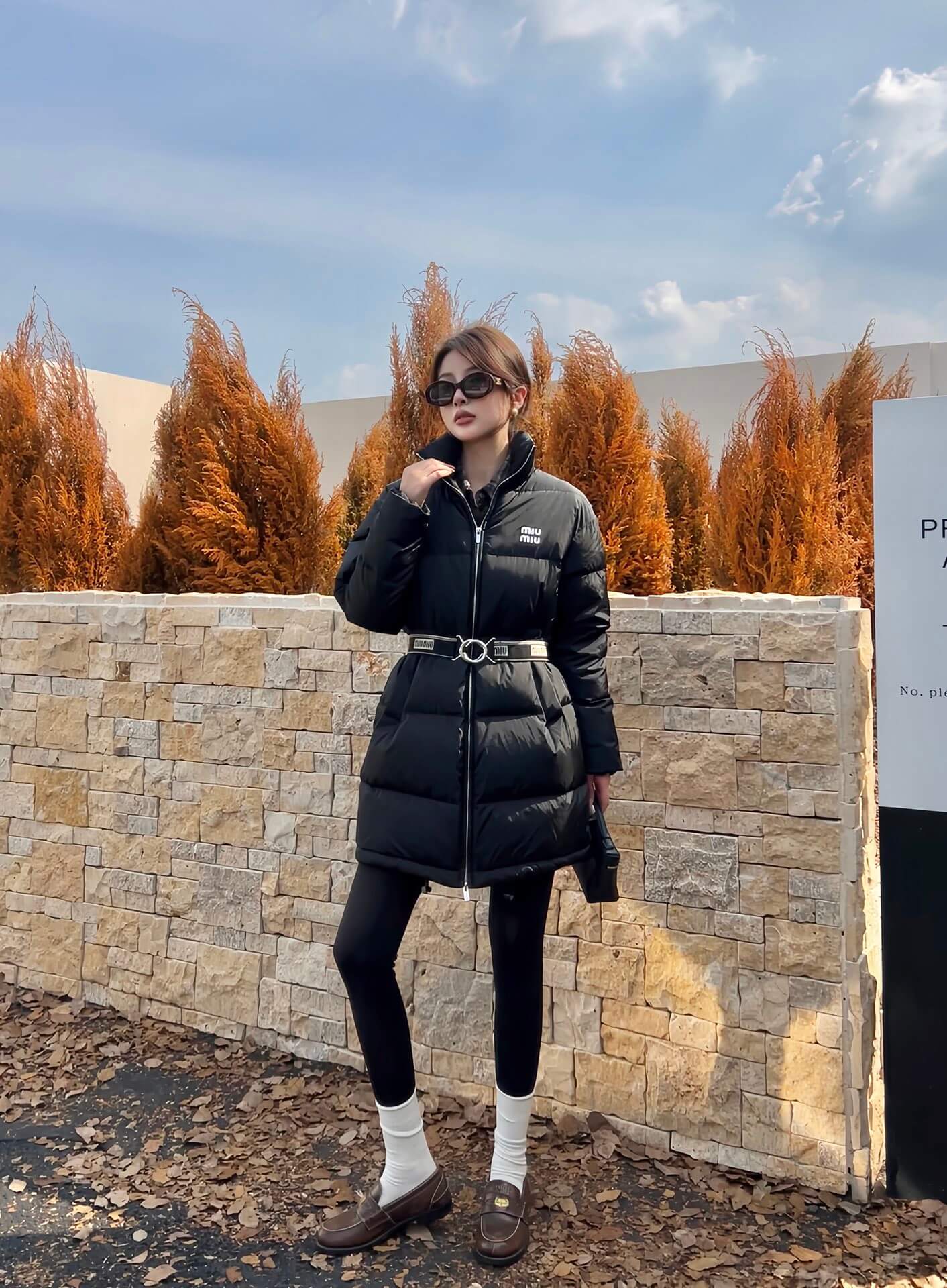 Miu Miu Women's Long Down Jacket in Black - Image 5