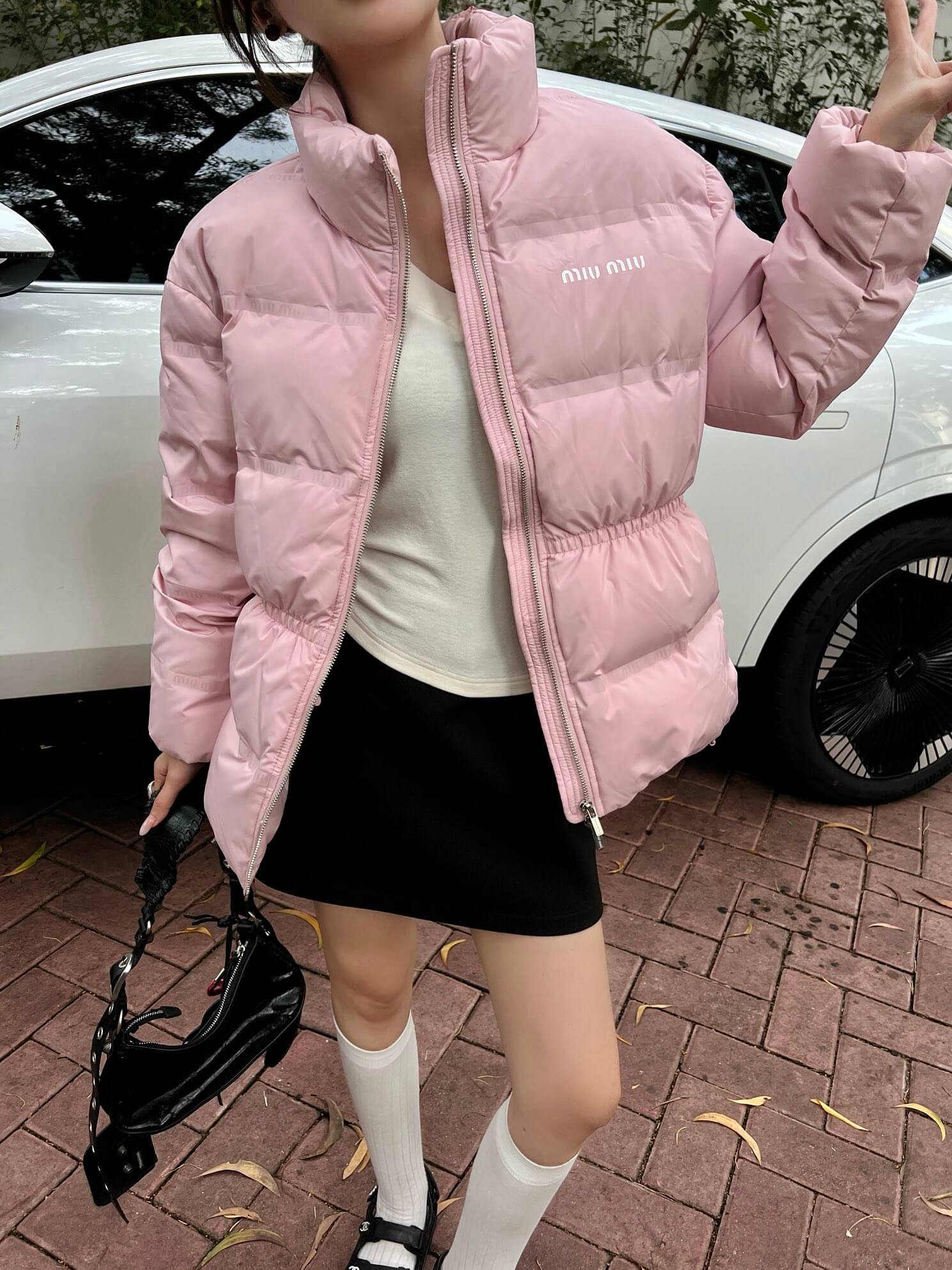 Miu Miu Women's Down Jacket in Pink - Image 3