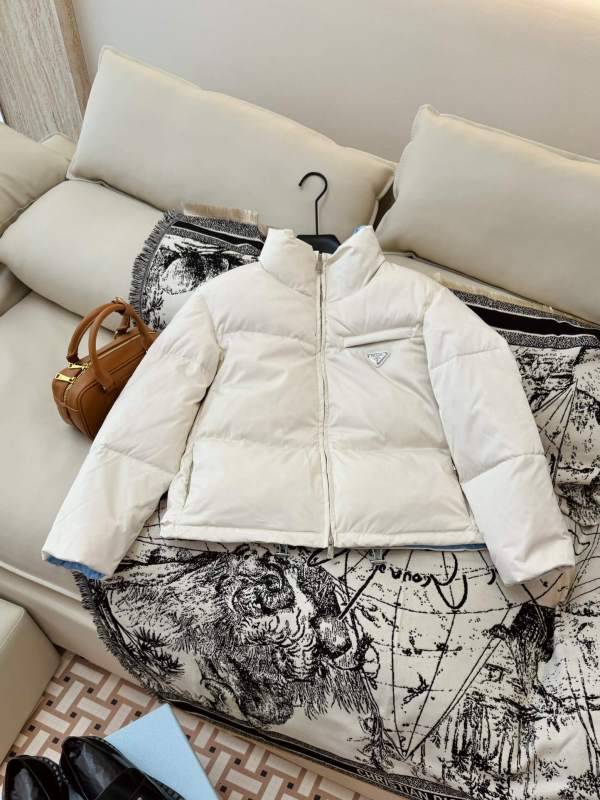 Prada Re-Nylon Down Jacket in White