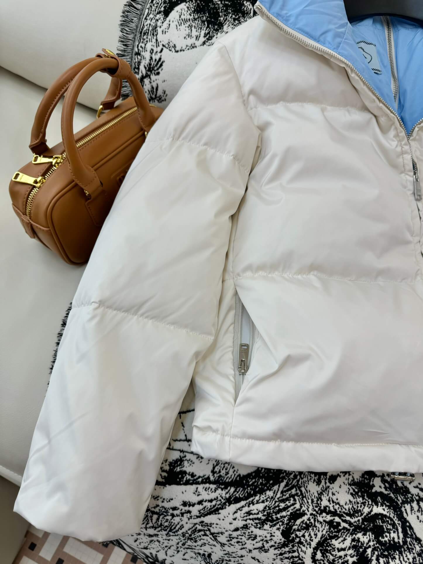 Prada Re-Nylon Down Jacket in White - Image 5
