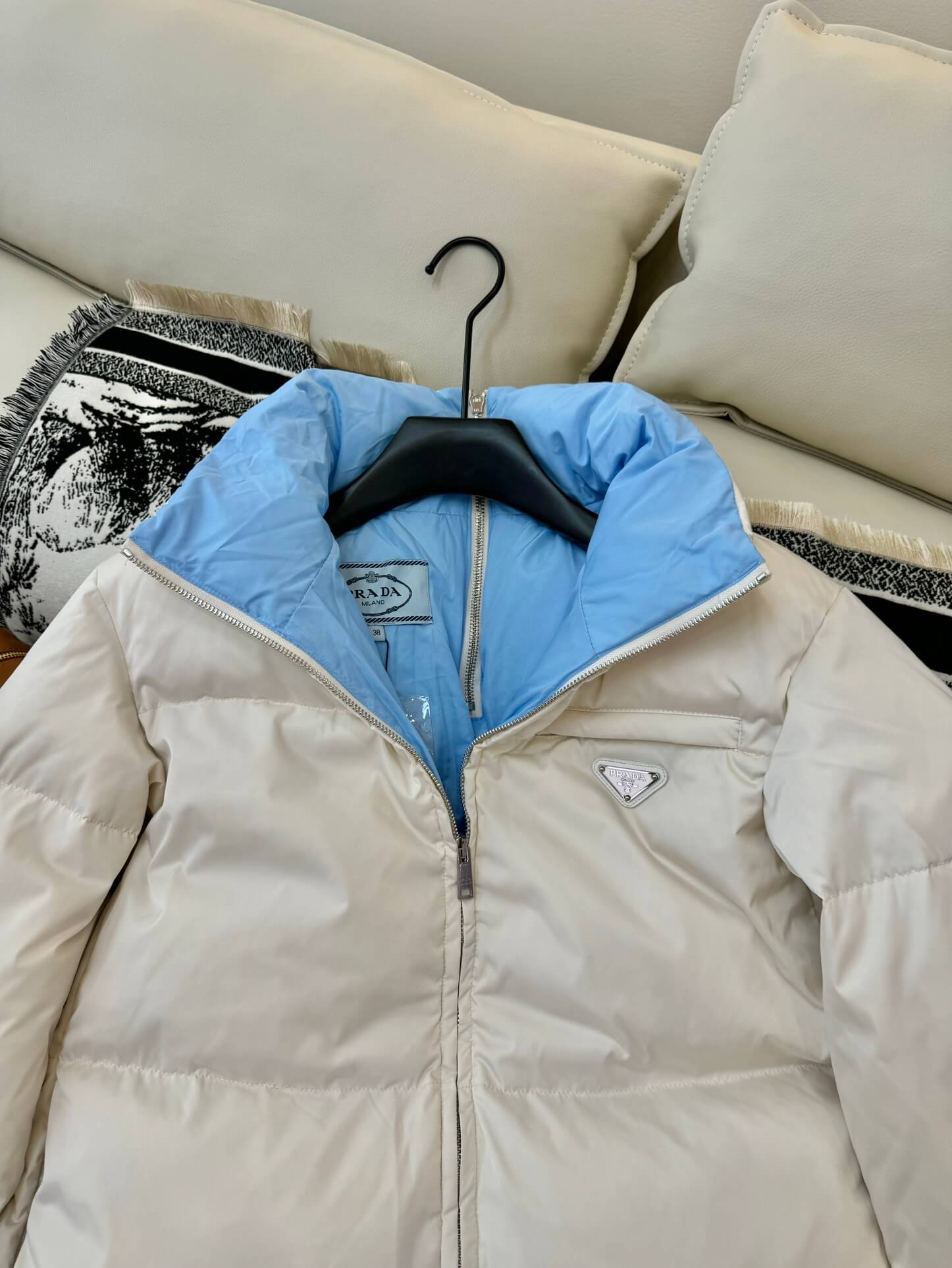 Prada Re-Nylon Down Jacket in White - Image 6