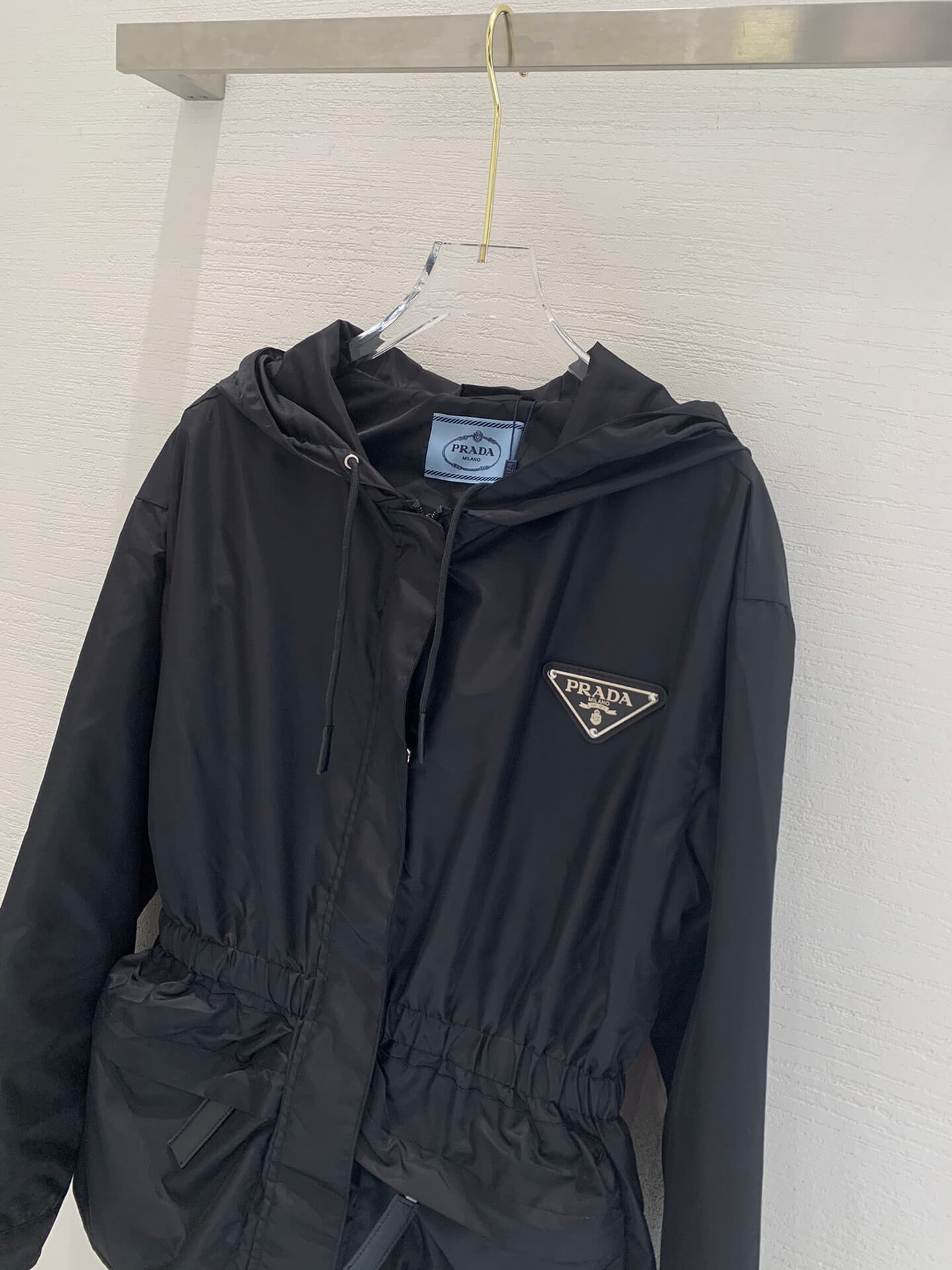 Prada Drawstring Black Hooded Jacket - Image 4