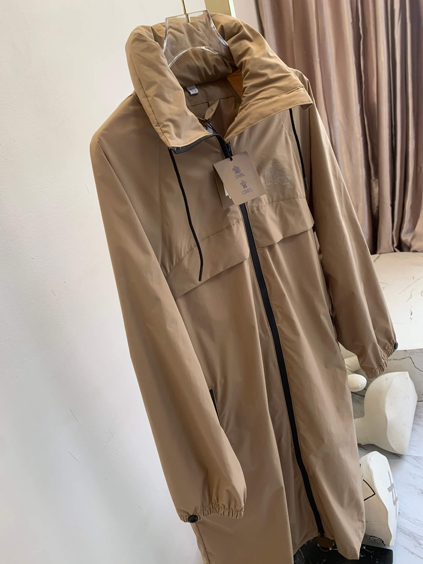 Burberry EKD-print Beige Belted Parka - Image 2