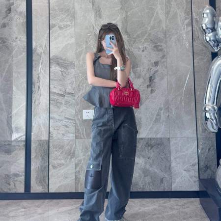 Dior x Stone Island  Leather Pocket Denim Pants