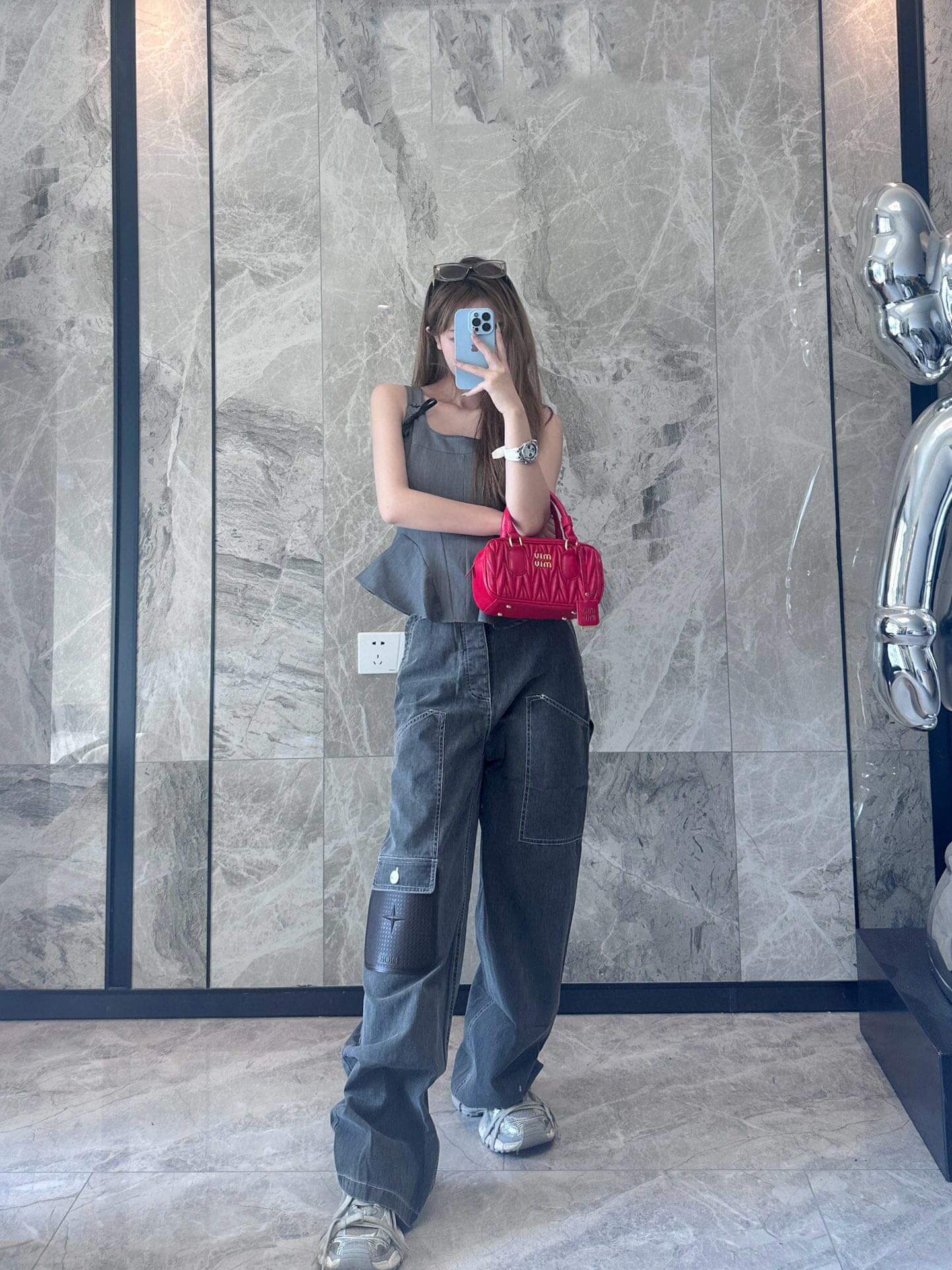 Dior x Stone Island Leather Pocket Denim Pants