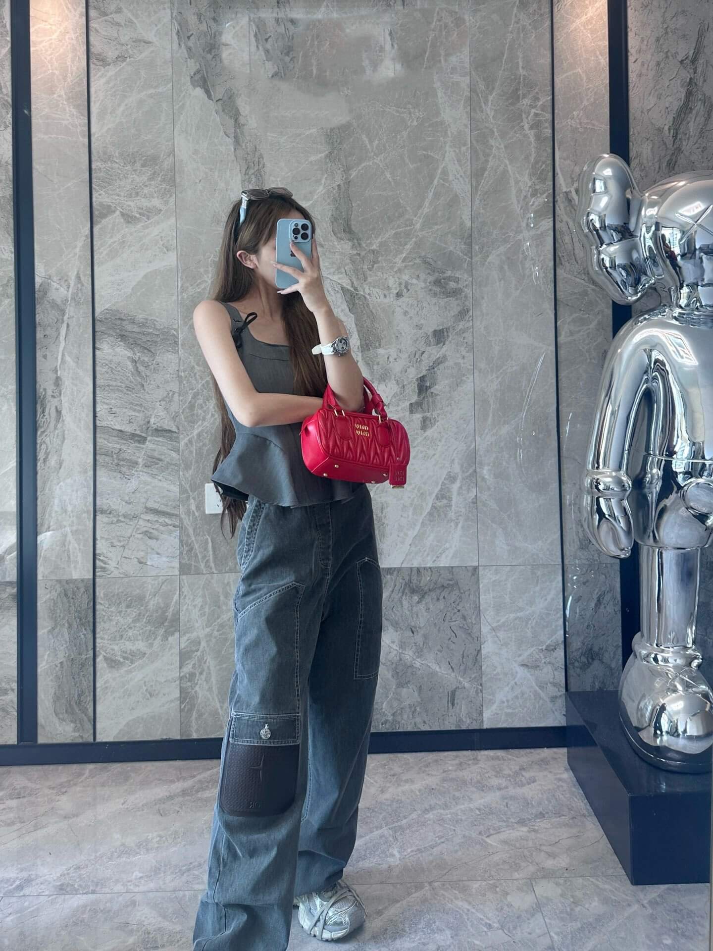 Dior x Stone Island Leather Pocket Denim Pants - Image 8