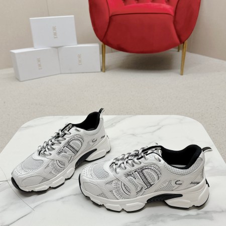 Dior Chrono White Mesh with Black Embroidered Detailing Sneakers