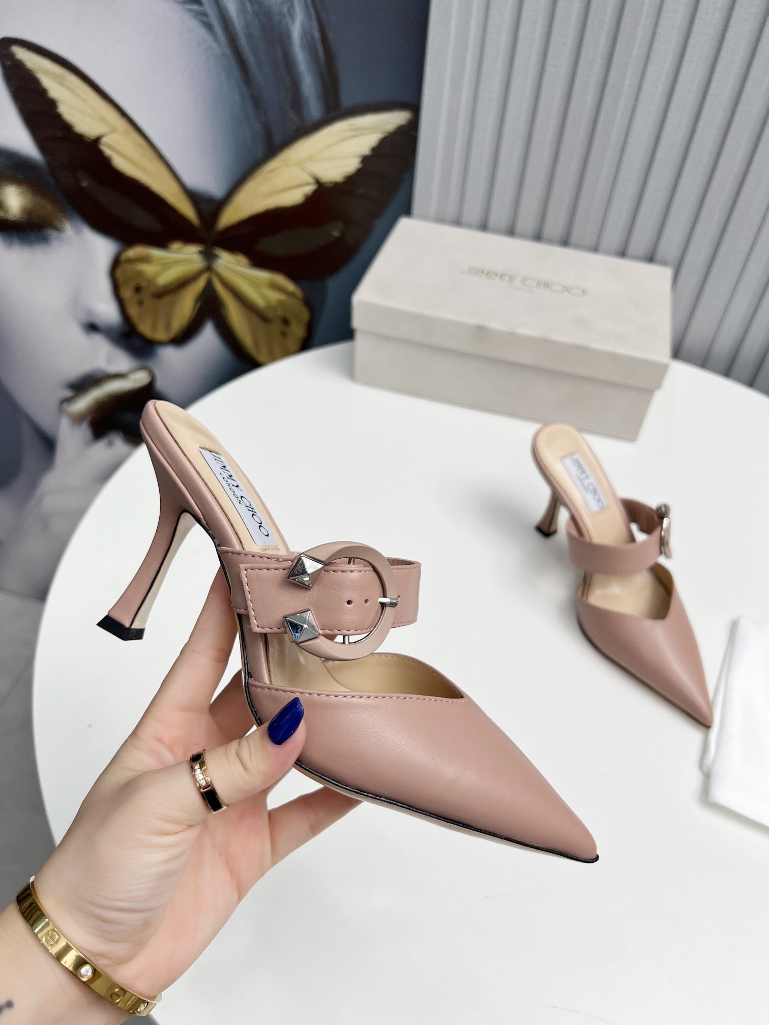 Jimmy Choo Beige Magie Pointed leather mules - Image 10