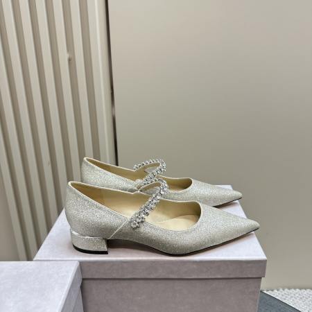 Jimmy Choo Bing Gold Glitter Pump Flats