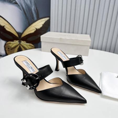 Jimmy Choo Black Magie Pointed leather mules