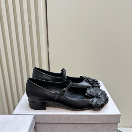 Jimmy Choo Black Rosa Floral Ballet Pumps