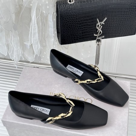 Jimmy Choo Diamond Tilda Flat Black Nappa Leather