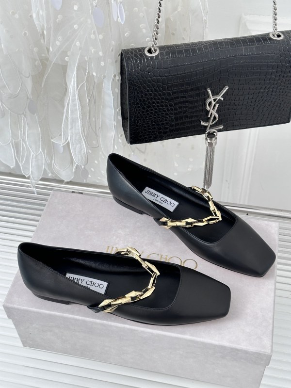 Jimmy Choo Diamond Tilda Flat Black Nappa Leather