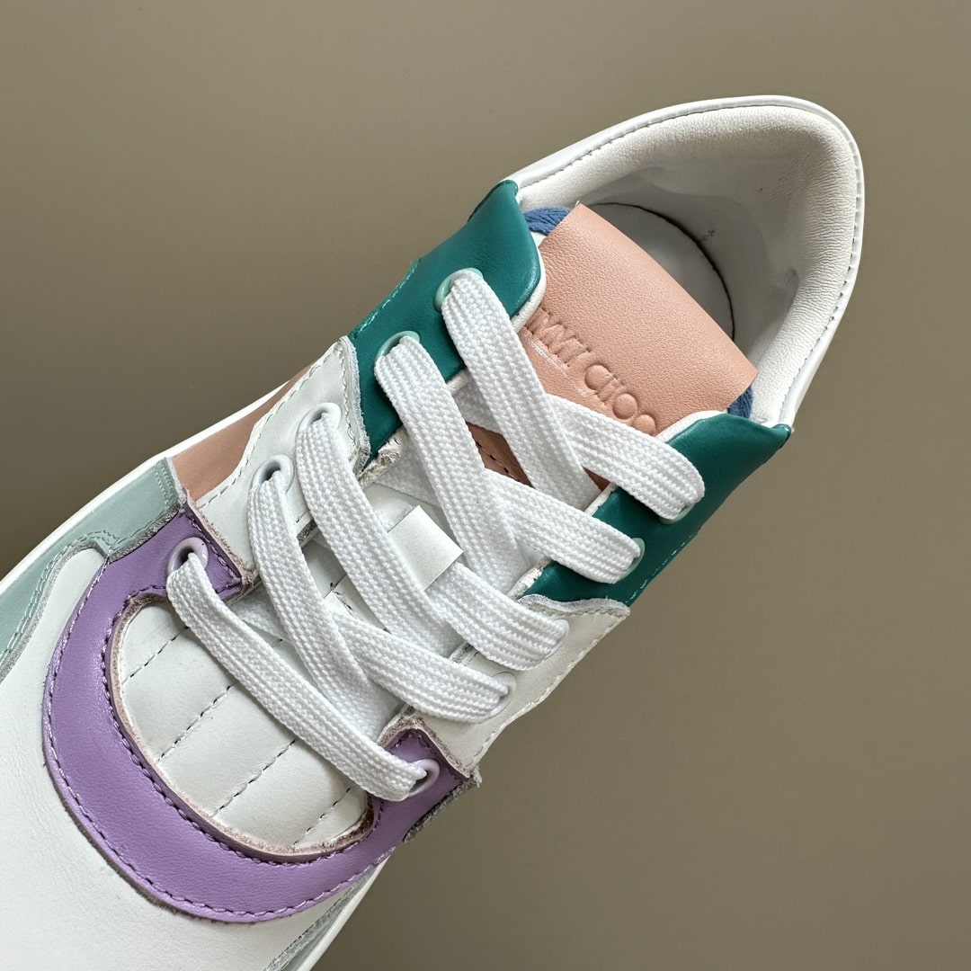 Jimmy Choo Florent Pink Leather Trainers - Image 4