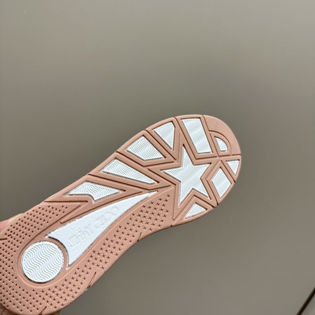Jimmy Choo Florent Pink Leather Trainers - Image 2