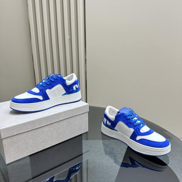 Jimmy Choo Navy Blue Florent Leather Sneakers