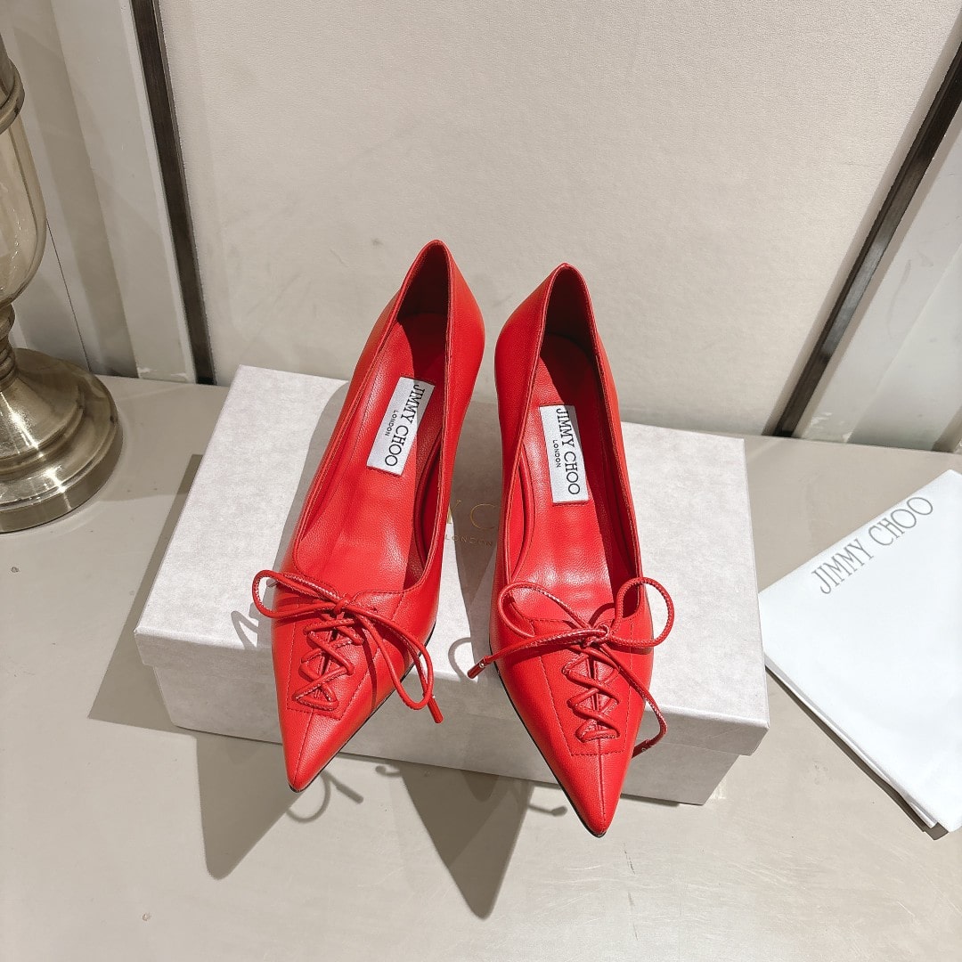 Jimmy Choo Scarlett 50 in Postbox Red Nappa Leather
