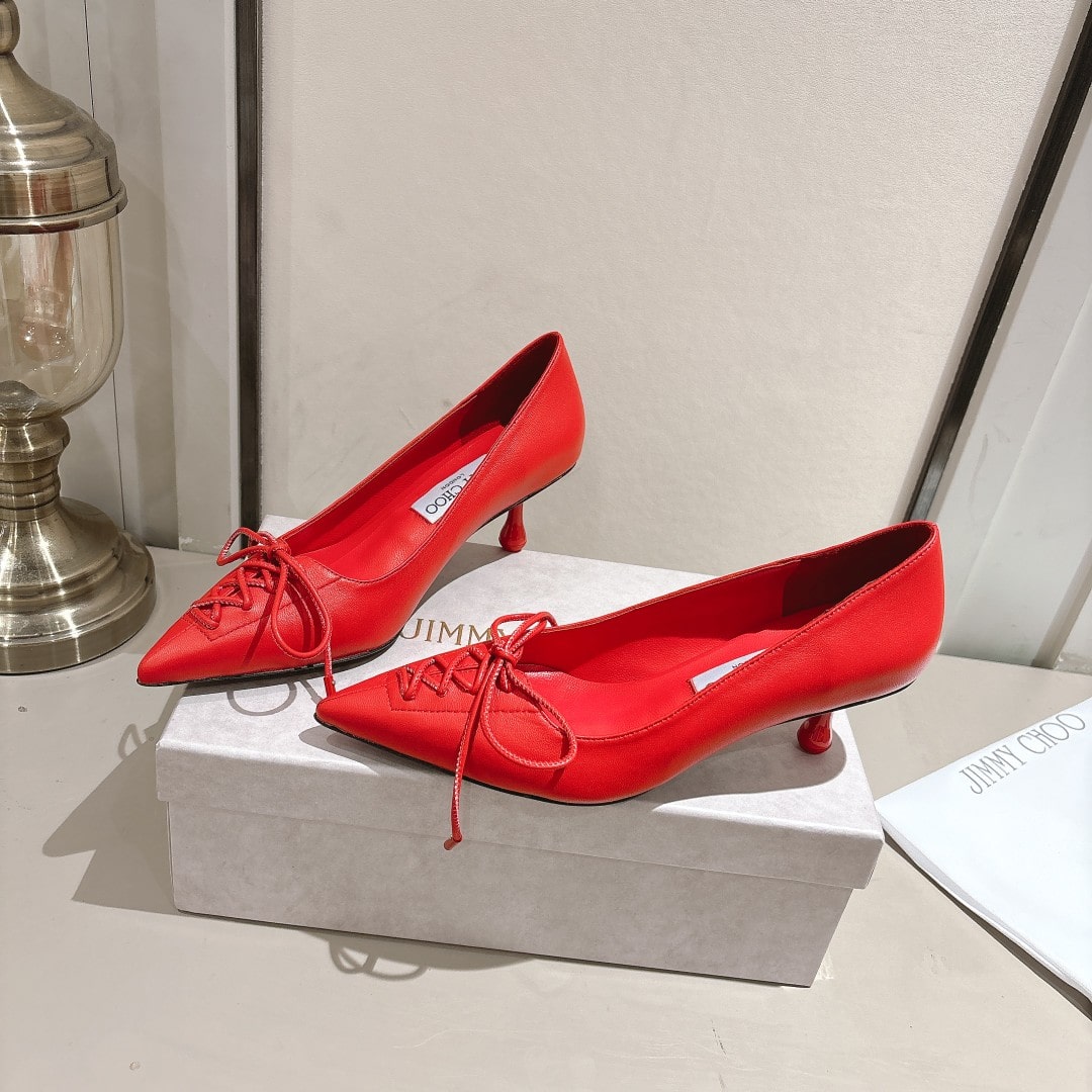 Jimmy Choo Scarlett 50 in Postbox Red Nappa Leather - Image 4