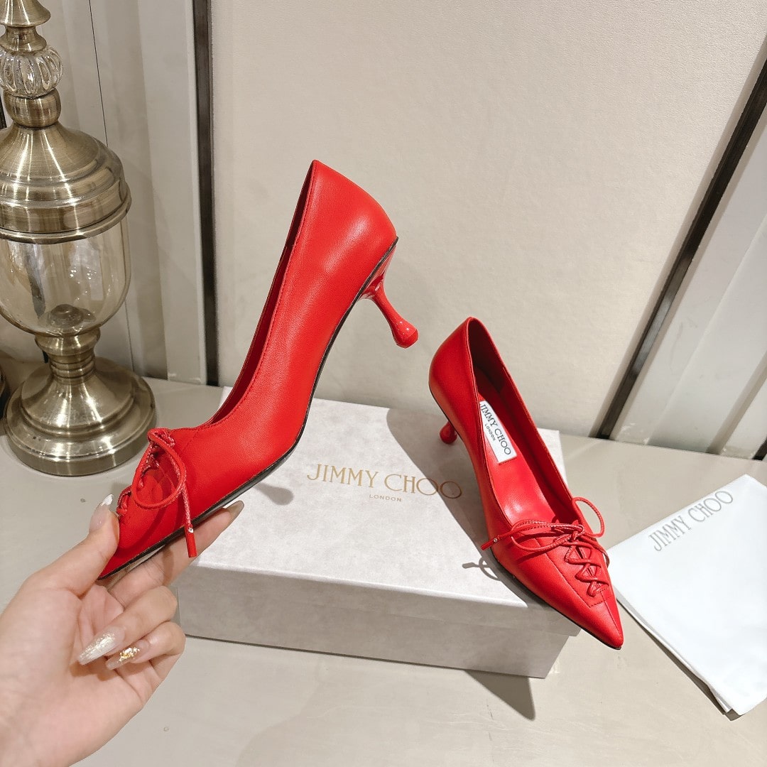 Jimmy Choo Scarlett 50 in Postbox Red Nappa Leather - Image 5