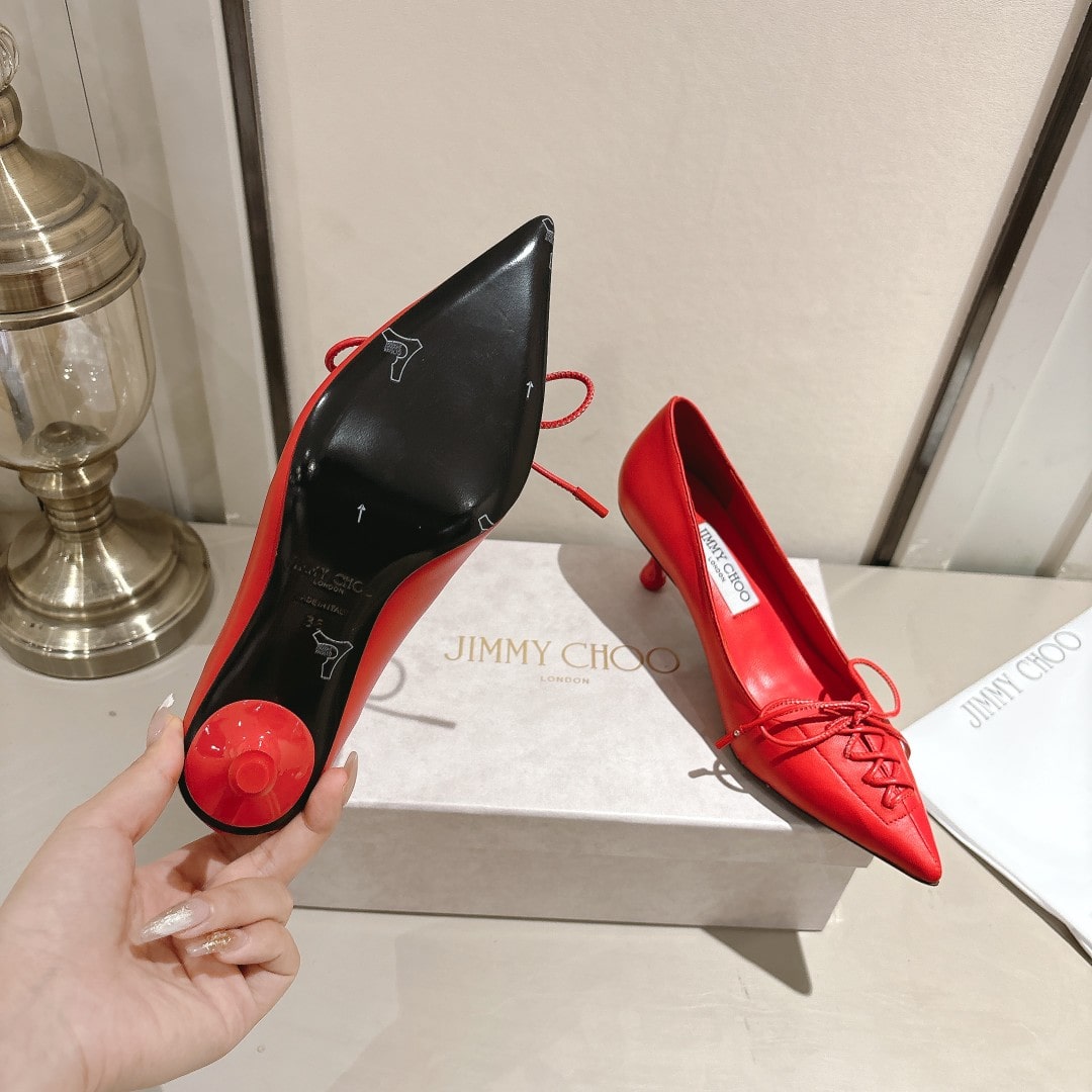 Jimmy Choo Scarlett 50 in Postbox Red Nappa Leather - Image 3