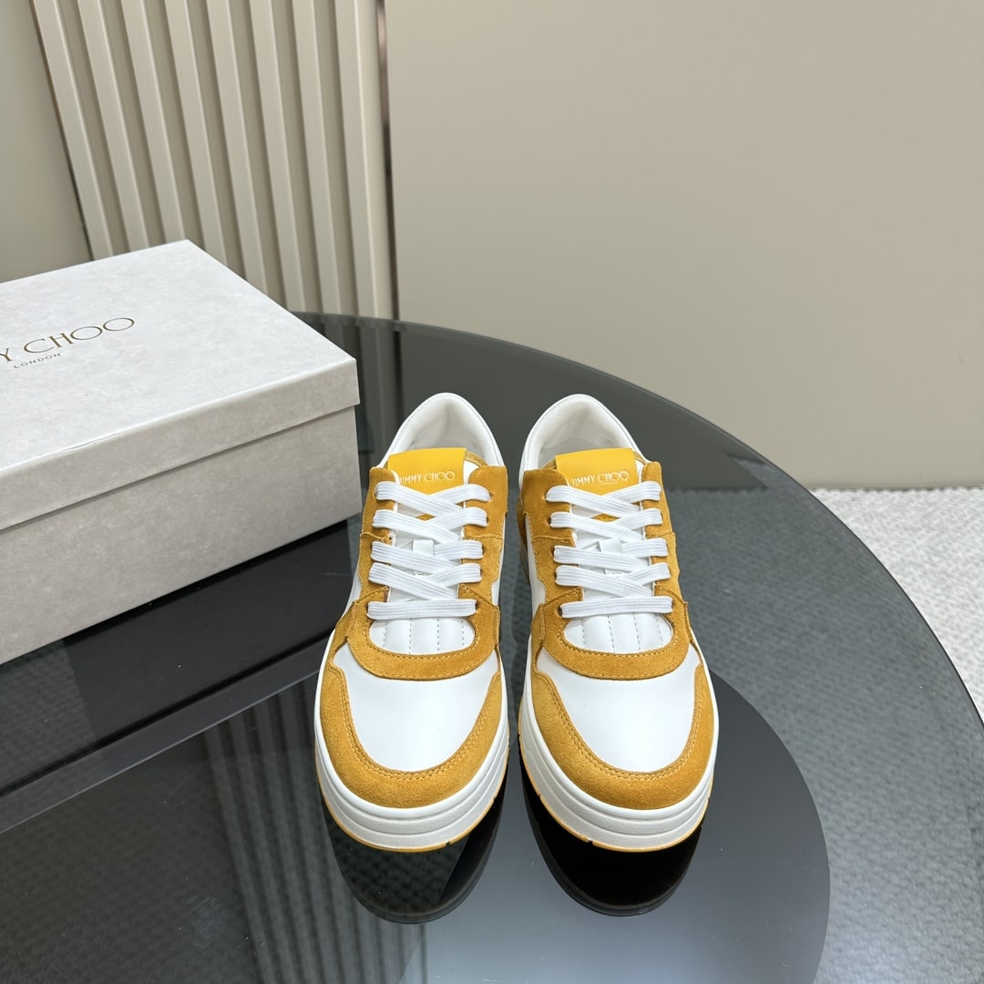 Jimmy Choo Yellow Florent Low-Top Sneakers - Image 7