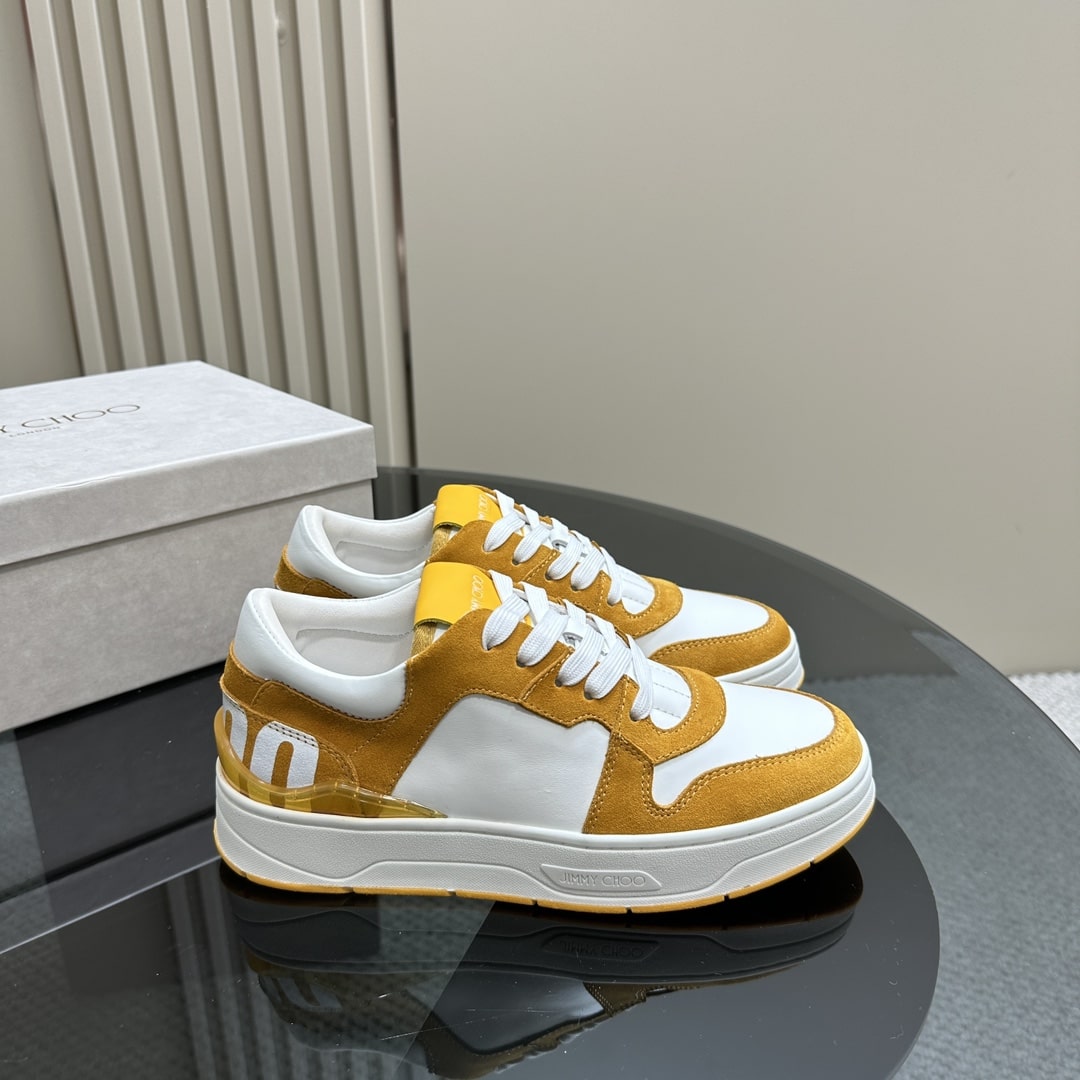 Jimmy Choo Yellow Florent Low-Top Sneakers - Image 2