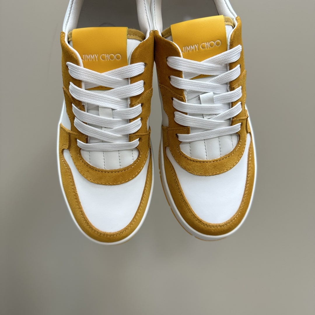 Jimmy Choo Yellow Florent Low-Top Sneakers - Image 9