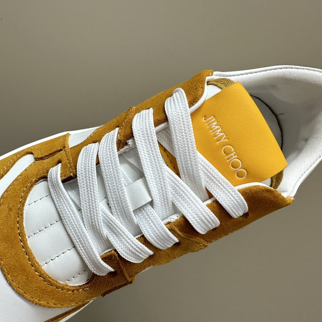Jimmy Choo Yellow Florent Low-Top Sneakers - Image 5