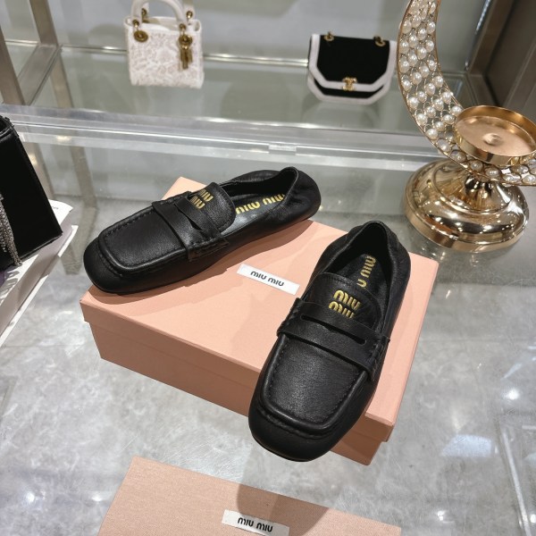Miu Miu Nappa Black Leather Loafers