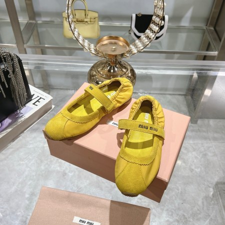 Miu Miu Women's Ballet Yellow Flats