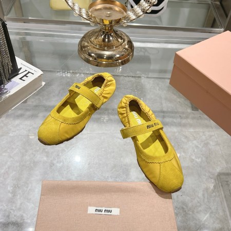 Miu Miu Women's Ballet Yellow Flats