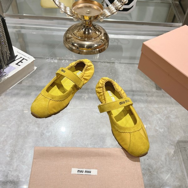 Miu Miu Women's Ballet Yellow Flats