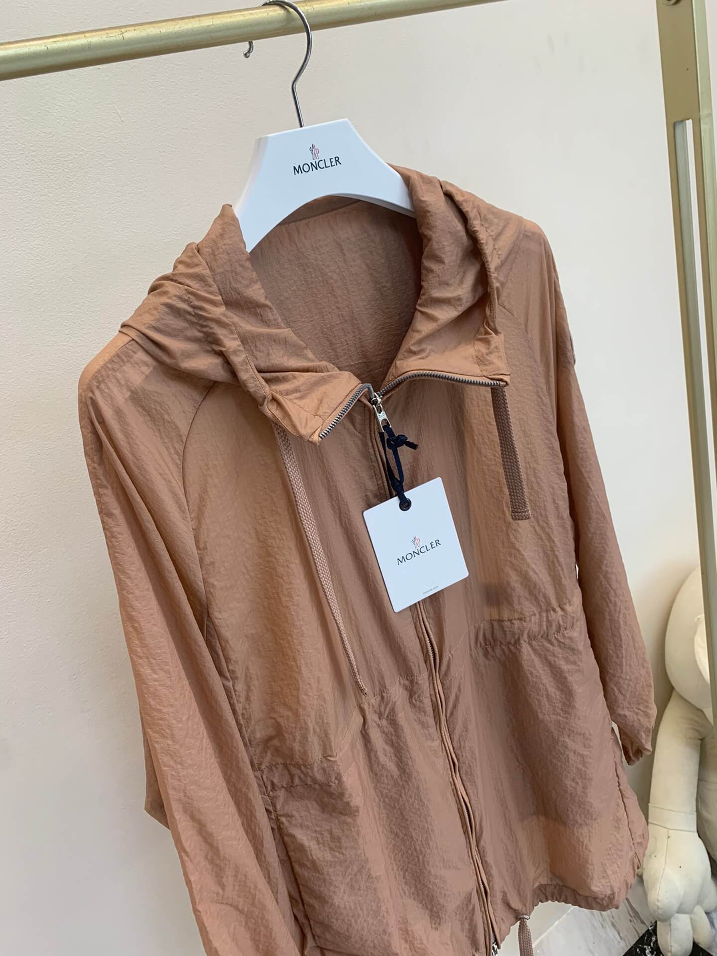 Moncler Airelle Ripstop Brown Hooded Jacket - Image 2