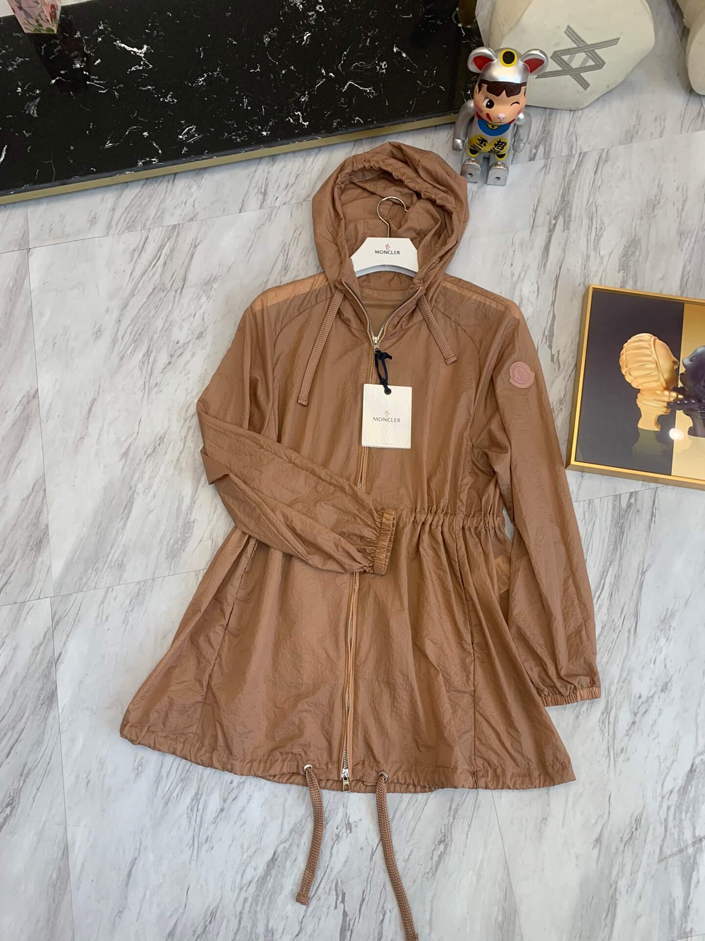 Moncler Airelle Ripstop Brown Hooded Jacket - Image 7