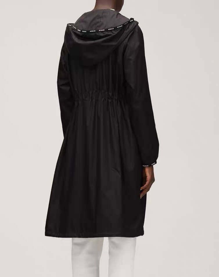 Moncler Hooded Women's Black Trench Coat - Image 9