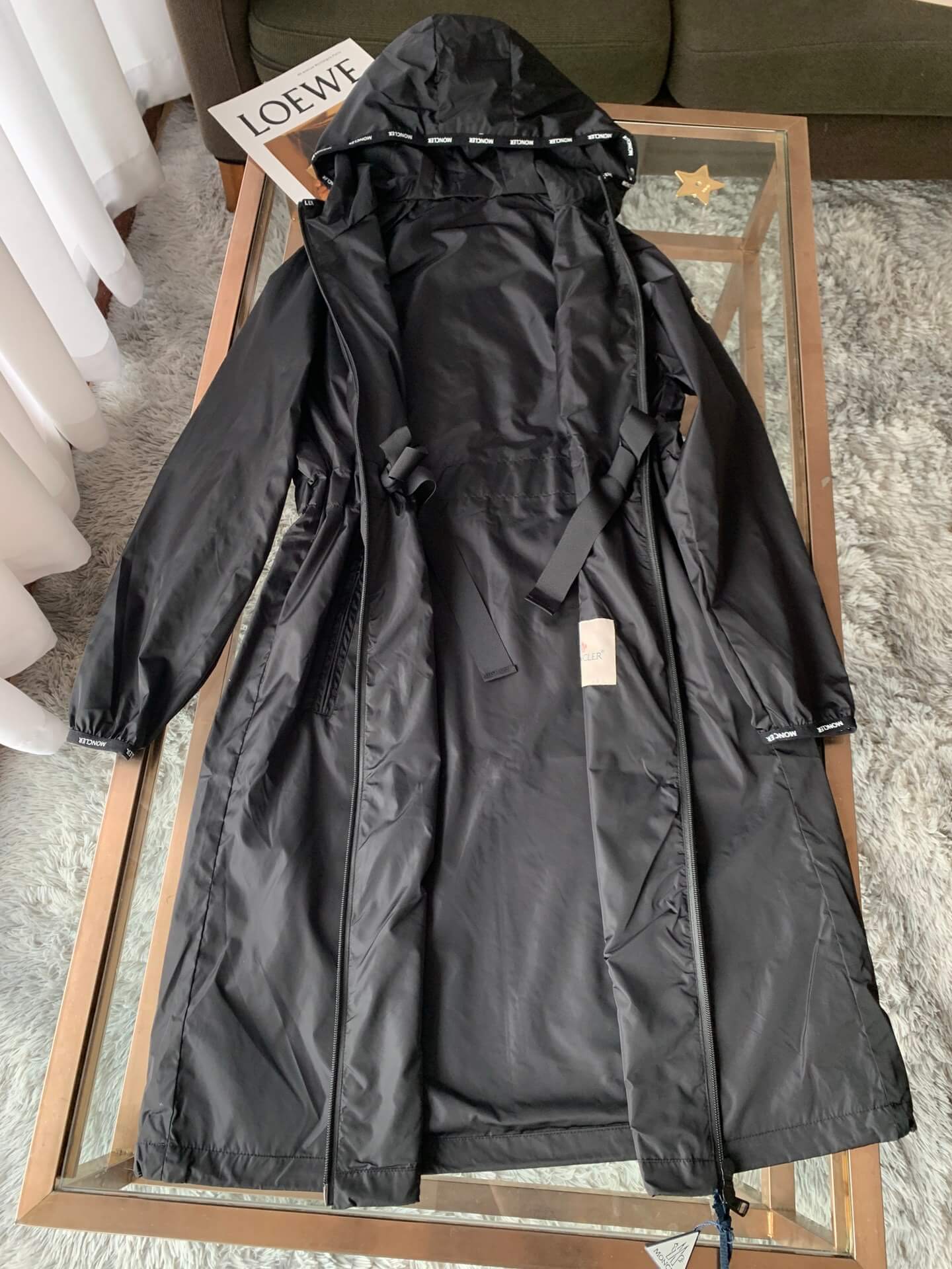 Moncler Hooded Women's Black Trench Coat - Image 4