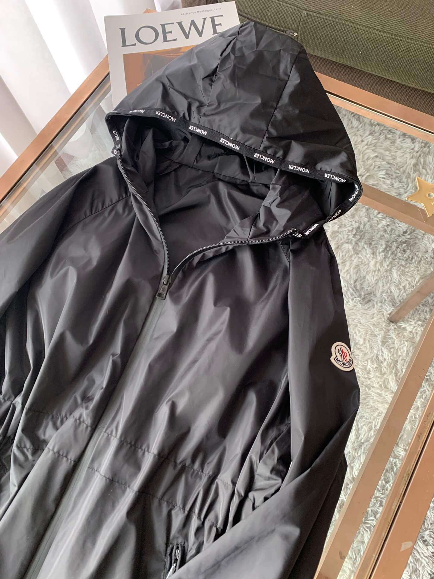 Moncler Hooded Women's Black Trench Coat - Image 3