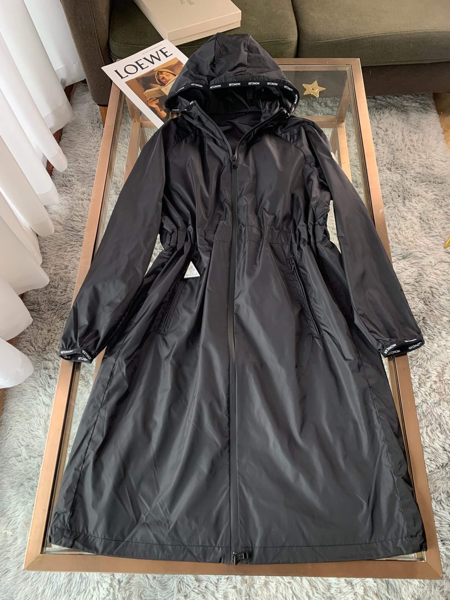 Moncler Hooded Women's Black Trench Coat - Image 15